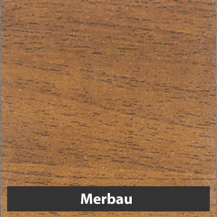 Merbau woodgrain aluminium finish