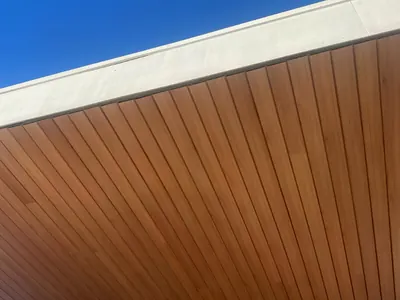 Woodonali woodgrain aluminium lining a ceiling or wall — Ceilings & Walls project