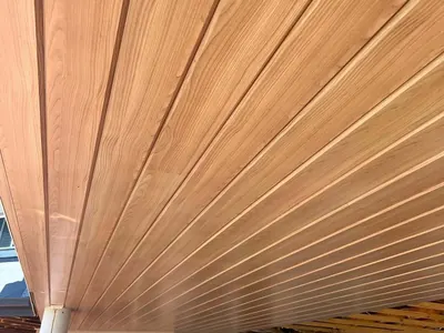 Woodonali woodgrain aluminium lining a ceiling or wall — Ceilings & Walls project