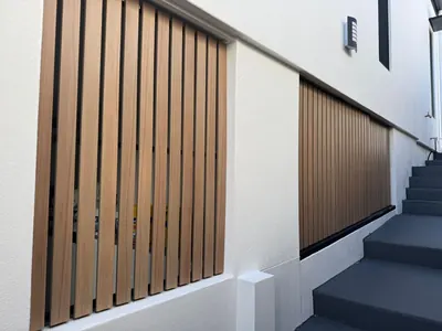 Woodonali woodgrain aluminium on a building facade — Facades project